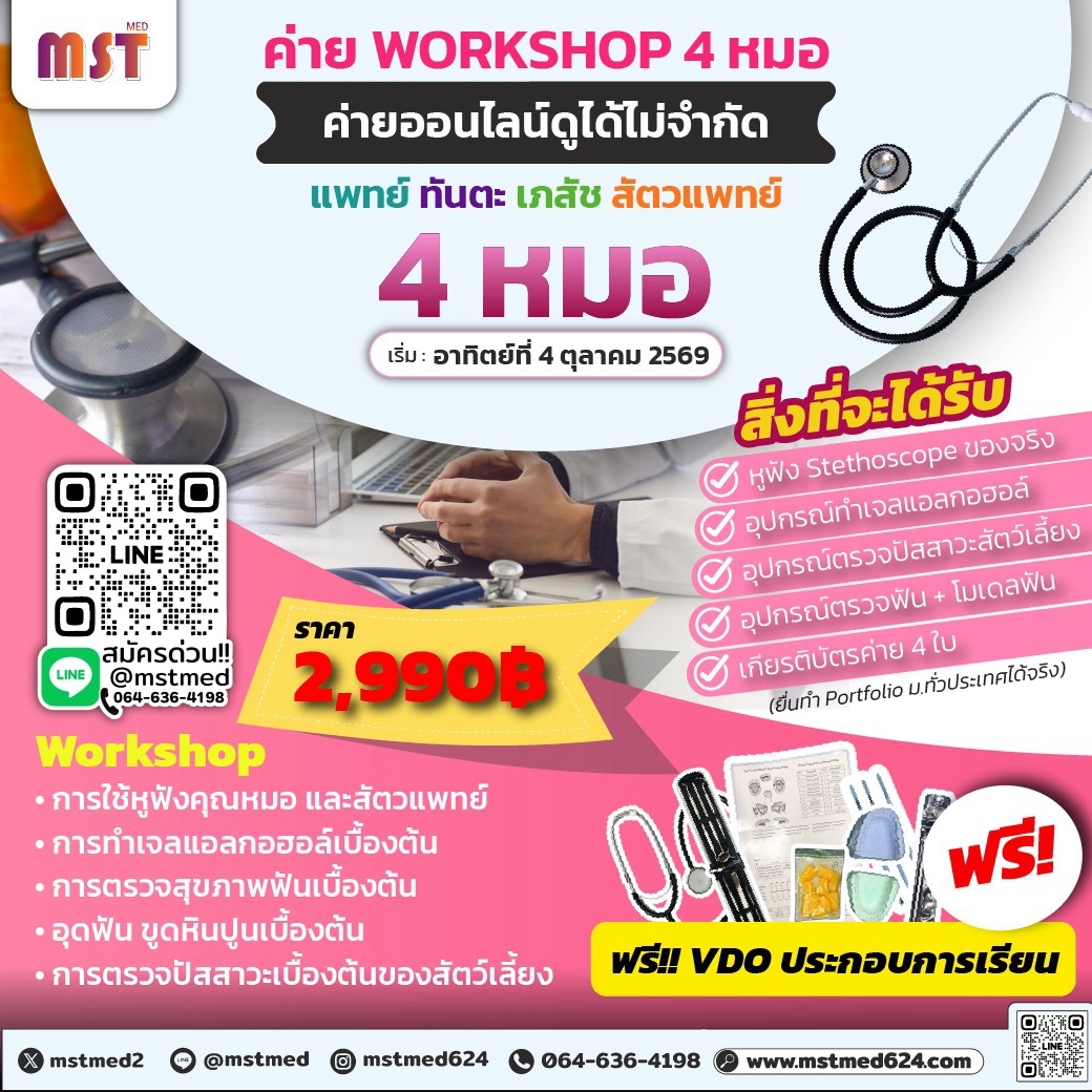 Med-Dent-Pharm-Vet: มหกรรม 4 หมอ เวิร์กช็อปครบจบในค่ายเดียว