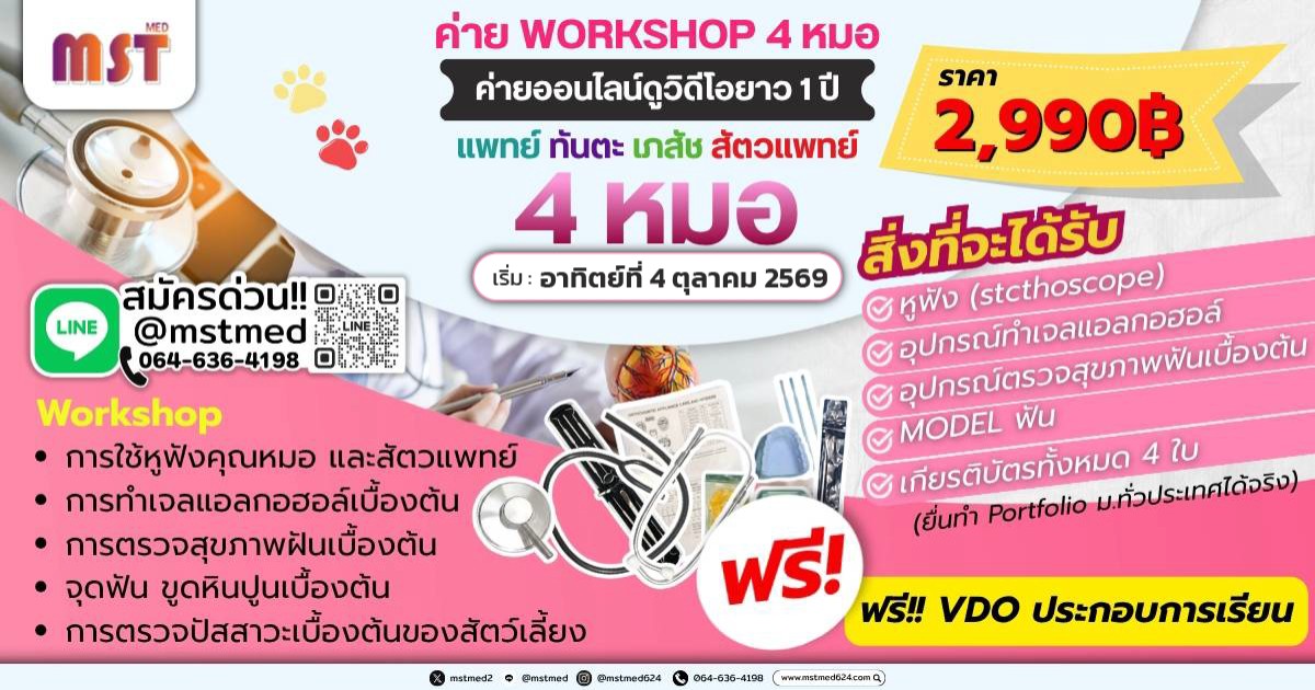 Med-Dent-Pharm-Vet: มหกรรม 4 หมอ เวิร์กช็อปครบจบในค่ายเดียว