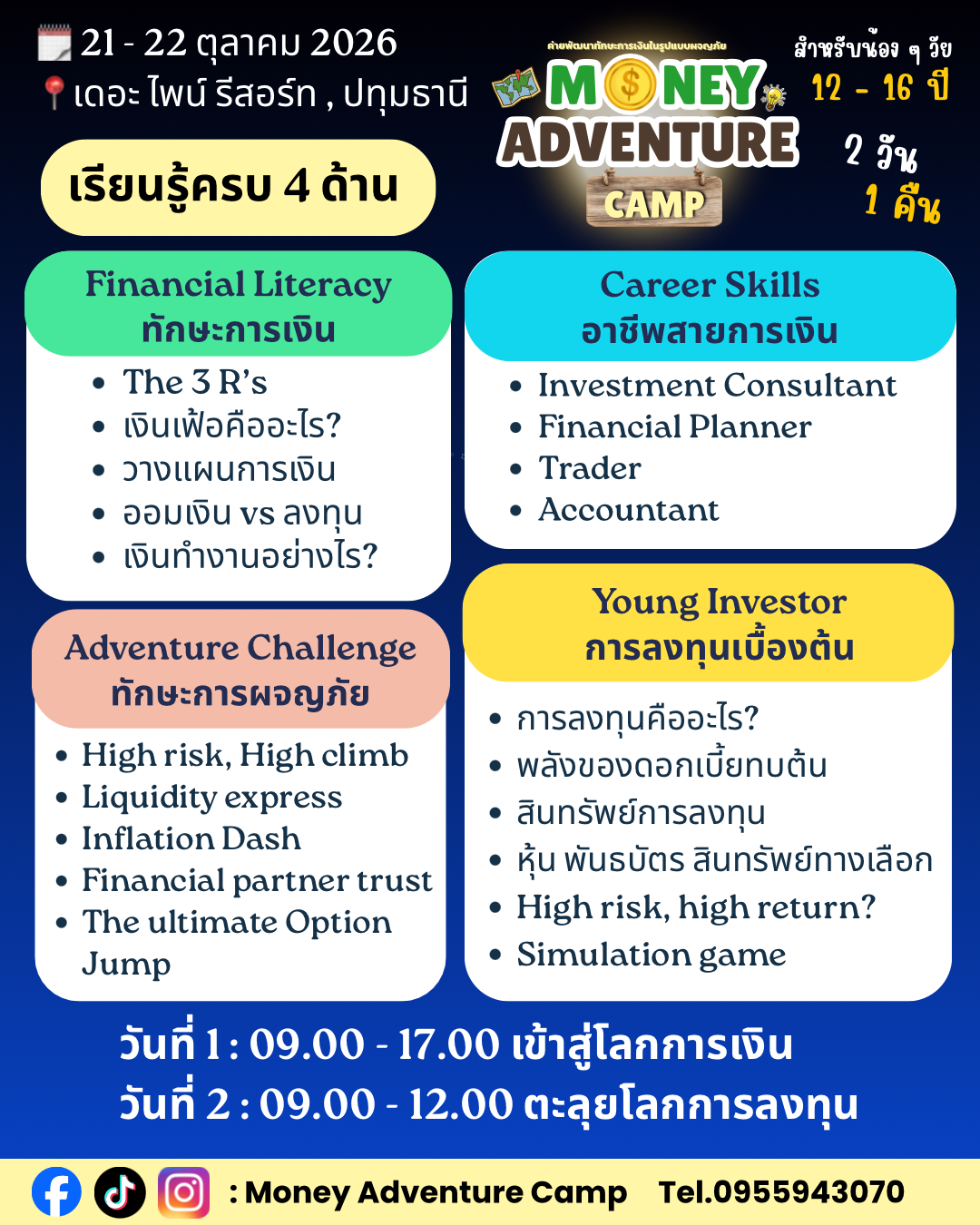 Money Adventure Camp 2026 ค่ายพัฒนาทักษะการเงินในรูปแบบผจญภัย รุ่น 1
